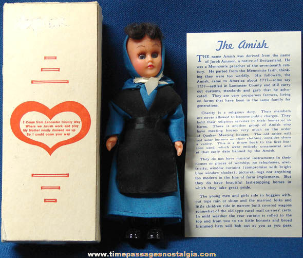 Old Boxed Amish Young Woman Souvenir Doll