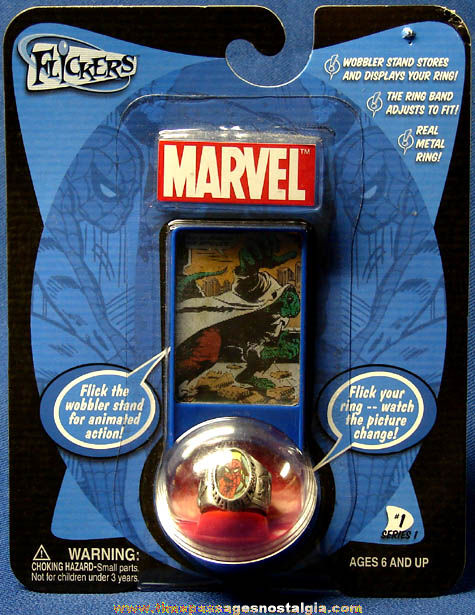 Unopened ©2004 Marvel Comics Spiderman Metal Flicker Toy Ring #1