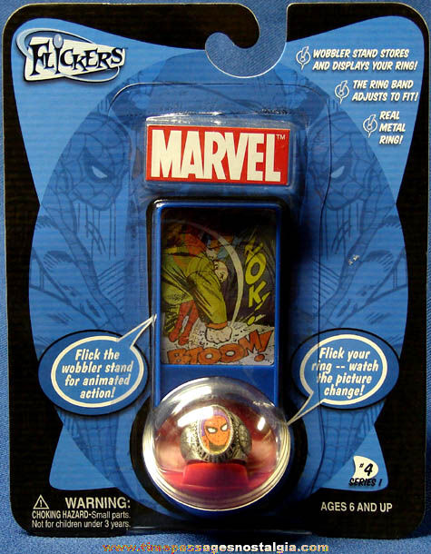 Unopened ©2004 Marvel Comics Spiderman Metal Flicker Toy Ring #4