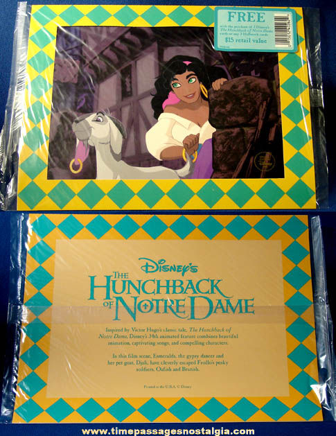 Unopened 1996 Walt Disney Hunchback of Notre Dame Hallmark Cards Advertising Premium Print