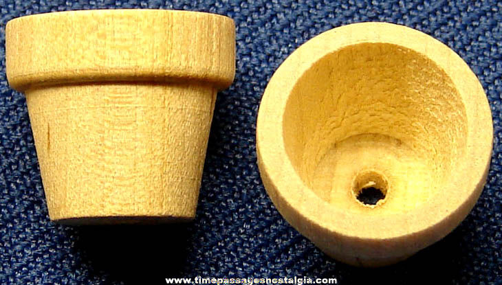 (50) Miniature Wooden Toy Flower Pots