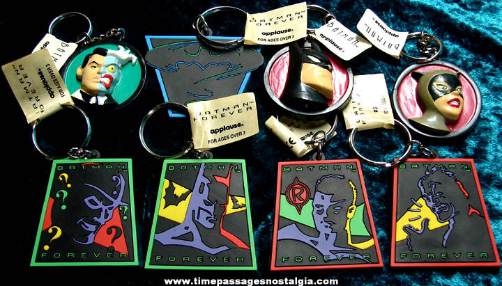 (8) Different Unused Batman Forever Movie Advertising Character Key Chains