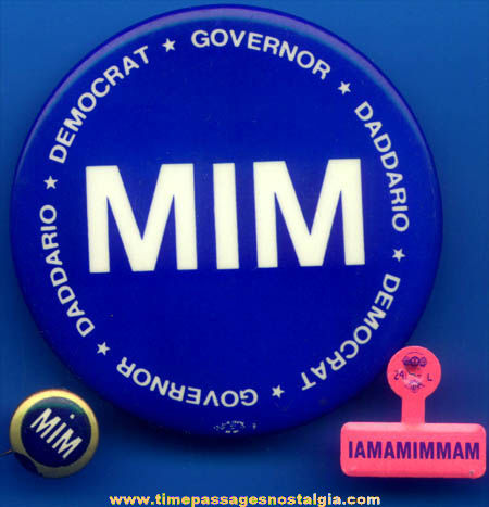 (7) Emilio Daddario Political Campaign Pin Back Buttons