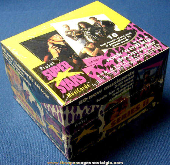 Unopened ©1991 Case Box of ProSet Super Stars Second Series Music Cards