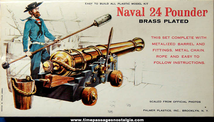 Old Boxed Naval 24 Pounder Cannon Palmer Plastics Model Kit