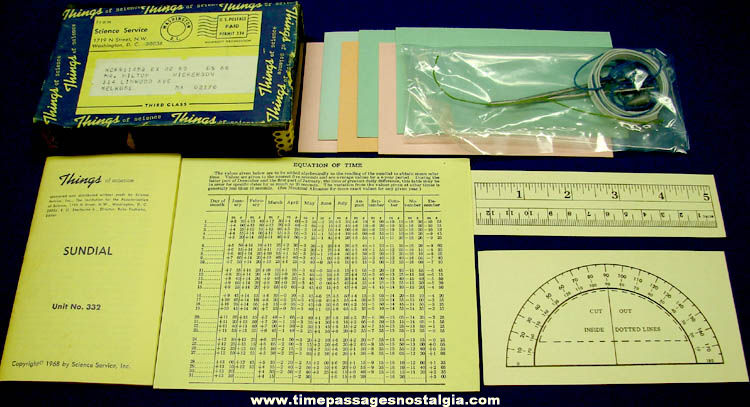 ©1968 #332 Sundial Science Service Things of Science Kit