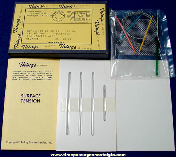 ©1969 Surface Tension Science Service Things of Science Kit