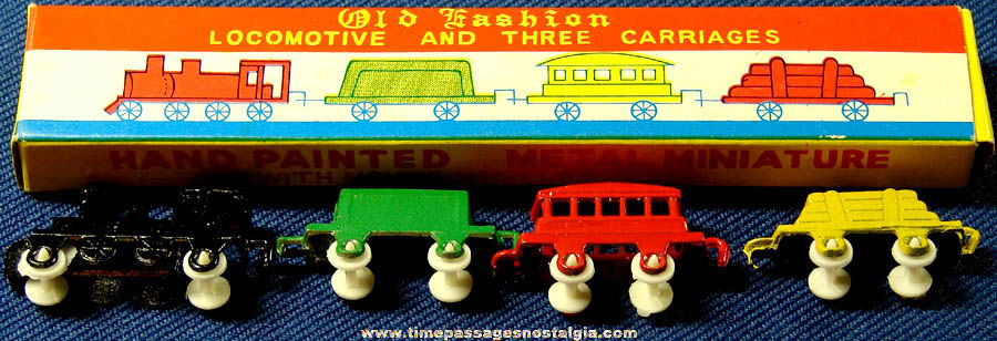Colorful Old Boxed & Unused Miniature Metal Toy Train