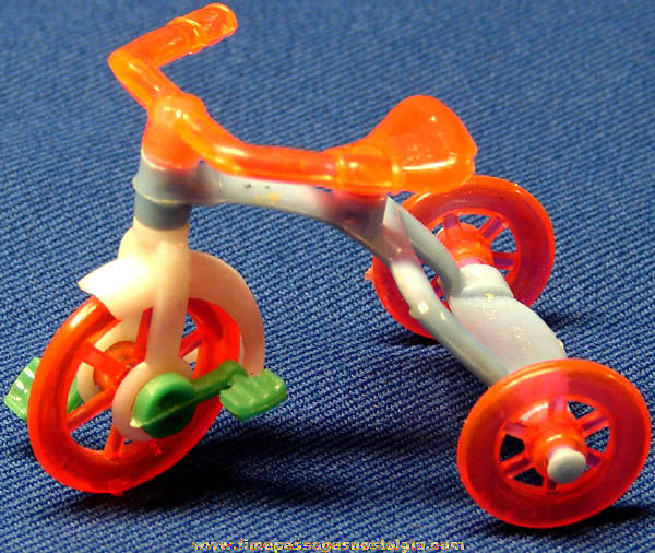 Old Miniature Hard Plastic Toy Tricycle