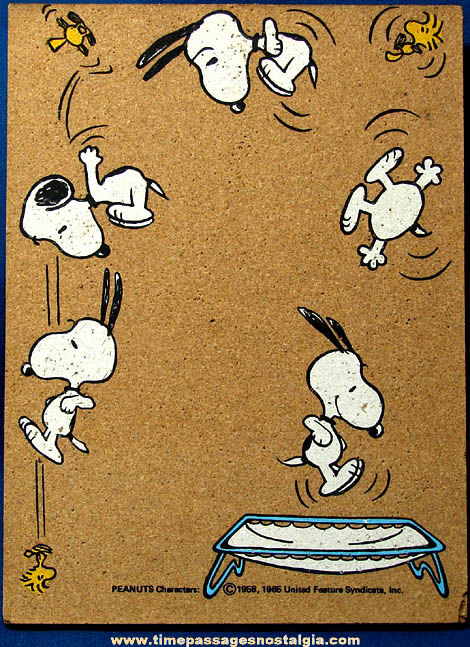 Old Charles Schulz Snoopy & Woodstock Character Bulletin Board