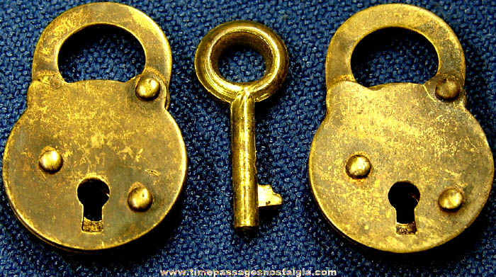 (2) Unmarked Old Miniature Padlocks With Key