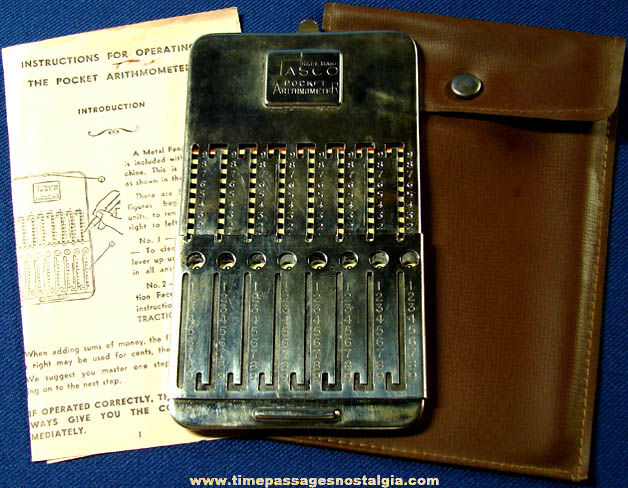 Old Tasco Pocket Arithmometer Pre Electronic Mechanical Calculator