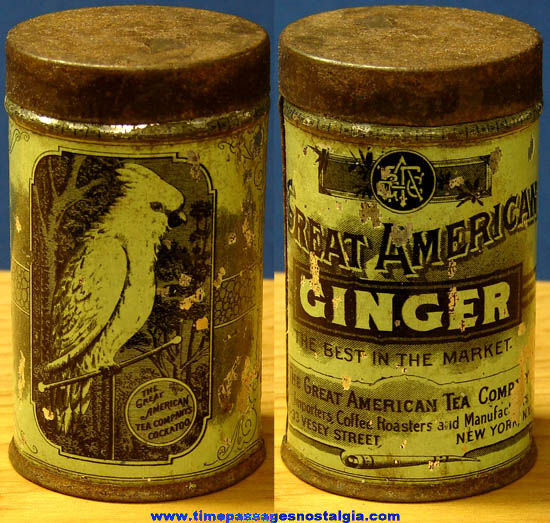 Old Great American Tea Company Ginger Advertising Spice Tin