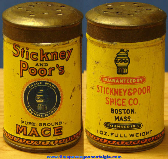 Old Stickney and Poor’s Mace Advertising Spice Tin