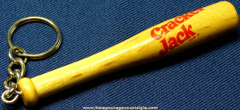 Cracker Jack Wooden Baseball Bat Advertising Premium Key Chain