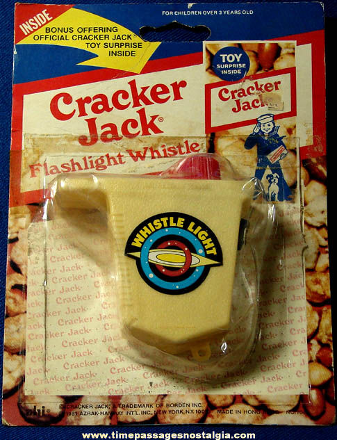 Unopened 1981 Cracker Jack Advertising Toy Flashlight Whistle