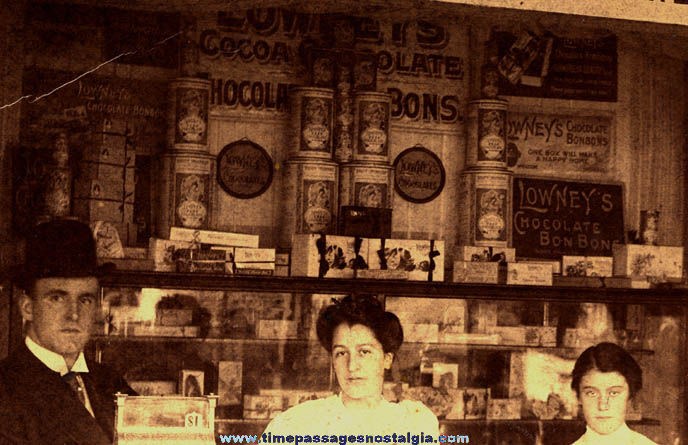 Large Old Lowneys Candy Advertising Display Booth Photograph