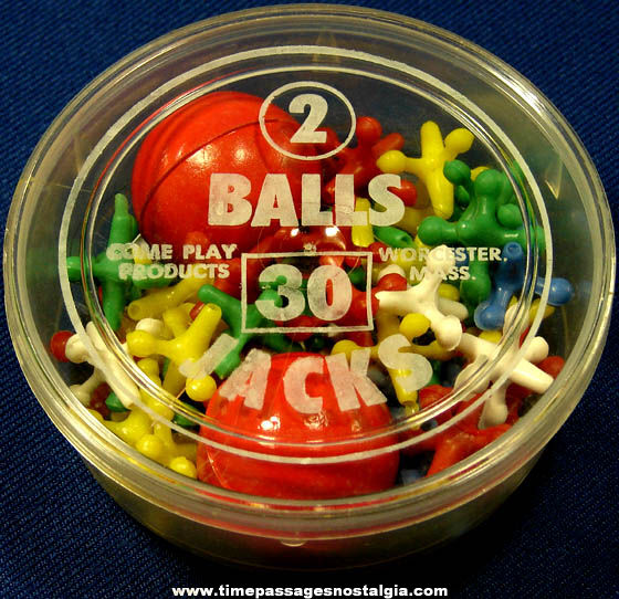 Old Can with Ball & Jacks Game Set