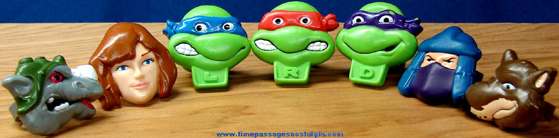 (7) Different ©1990 Teenage Mutant Ninja Turtles Character Premium Toy Rings