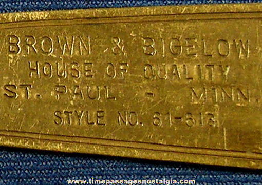 Old Brass or Bronze Brown & Bigelow Salesman Sample Advertising Premium Letter Opener