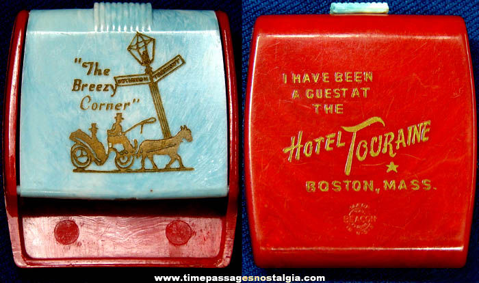 Old Boston Massachusetts Hotel Advertising Souvenir Premium Match Book Safe