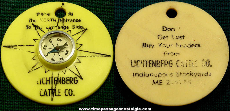 Old Lichtenberg Cattle Company Advertising Premium Compass Charm