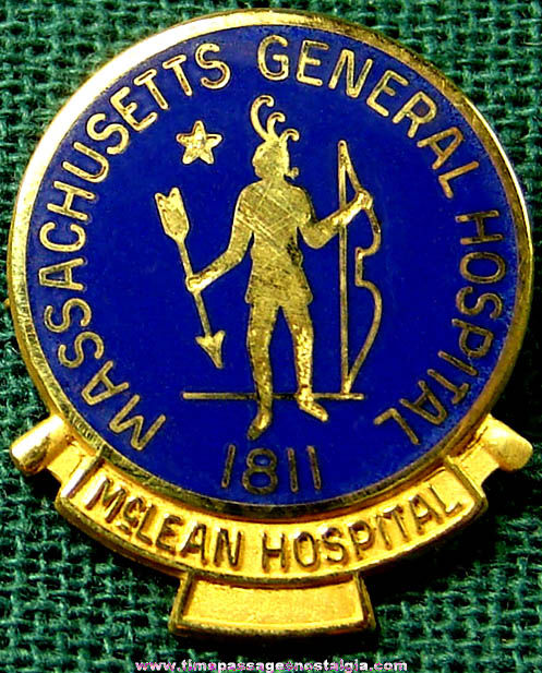 Old Enameled Gold Massachusetts General Hospital Nurse Pin