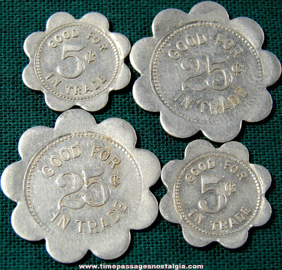 (4) Old Matching Benton Harbor Michigan Good For Advertising Token Coins