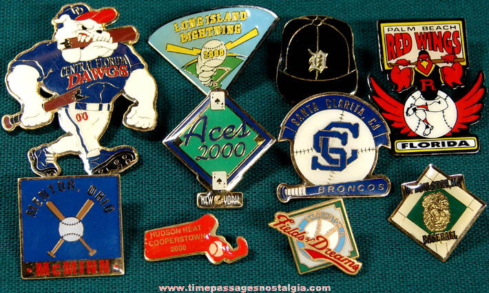 (10) Different Baseball Team Advertising Pins