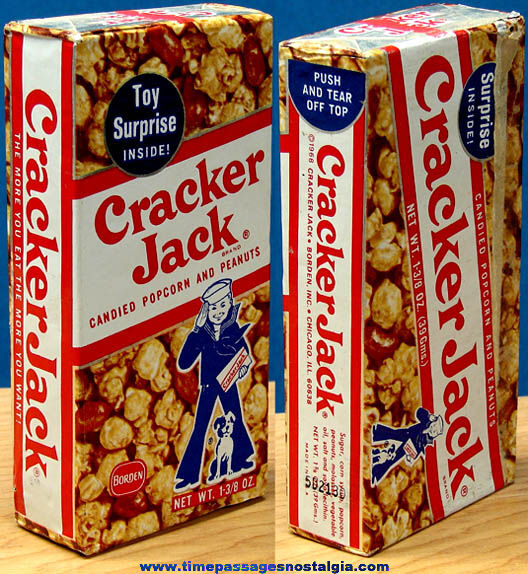 Unopened 1968 Cracker Jack Pop Corn Confection Box