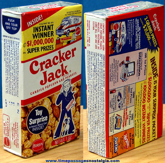 Unopened 1981 Cracker Jack Pop Corn Confection Contest Box