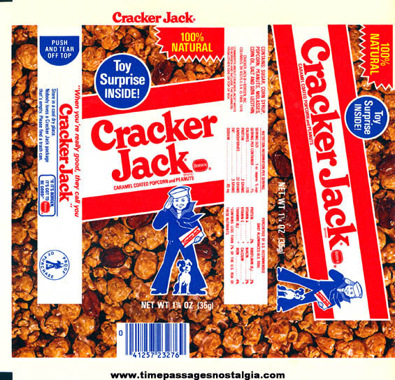 (10) Unused 1968, 1974 Cracker Jack Pop Corn Confection Advertising Box Wrappers