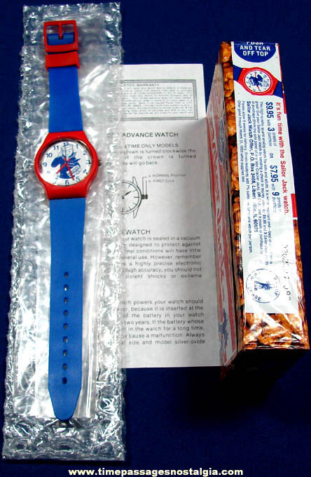 Unused 1992 Cracker Jack Premium Watch With Advertising Box