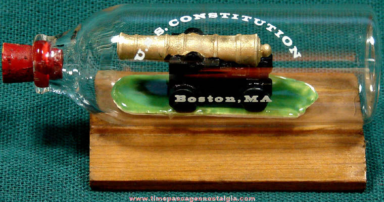 U.S.S. Constitution Miniature Advertising Souvenir Cannon In A Bottle