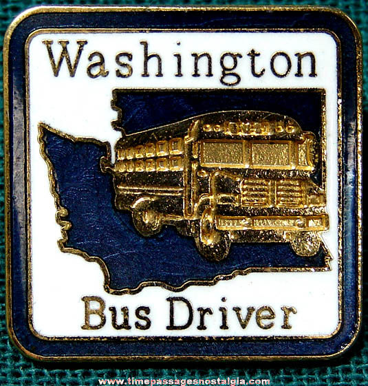 Enameled Washington Bus Driver Advertising Pin
