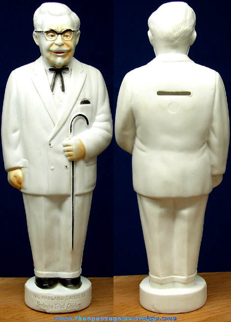 Old Colonel Sanders Kentucky Fried Chicken Advertising Premium Figural Coin Bank