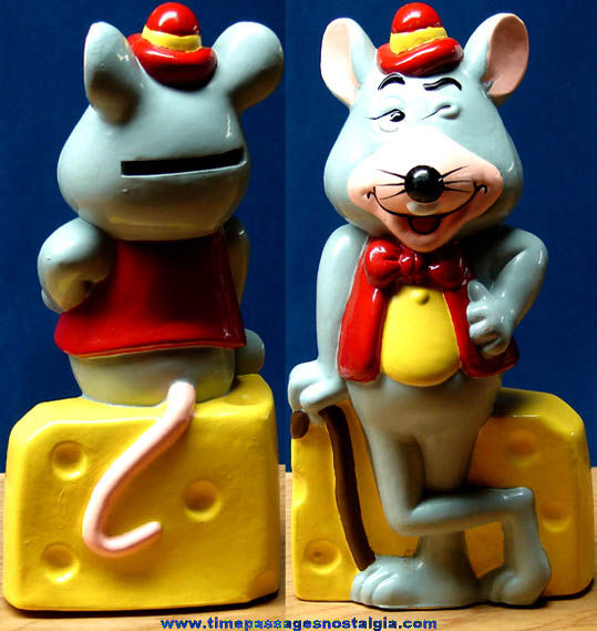 Old Painted Chuck E. Cheese Arcade Pizza Restaurant Advertising Coin Bank