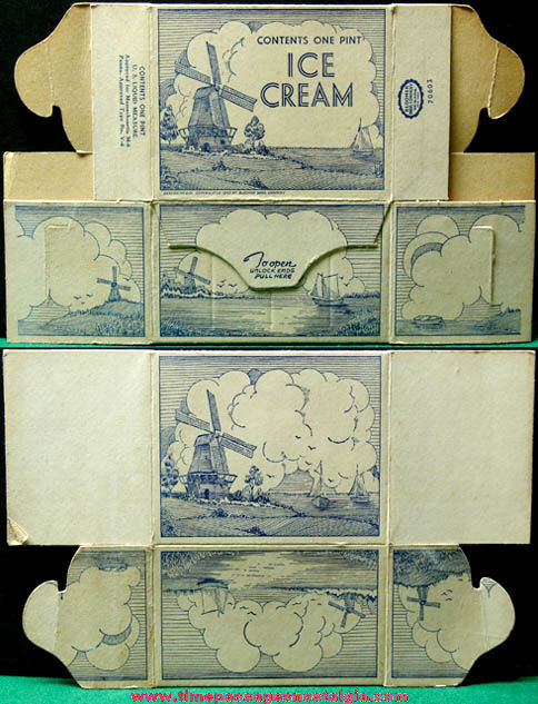 Unused ©1943 One Pint Ice Cream Paper Carton