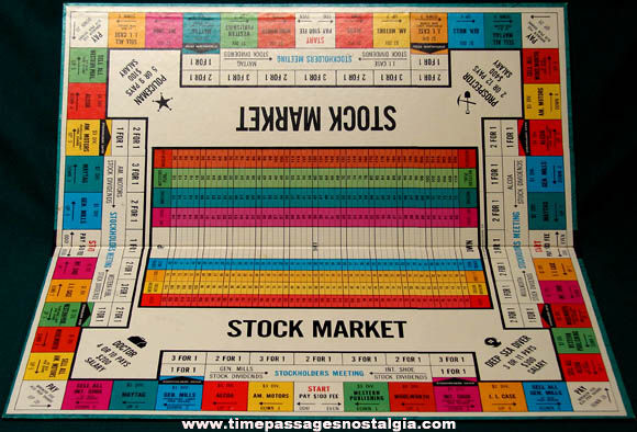 Colorful 1963 Whitman Stock Market Board Game
