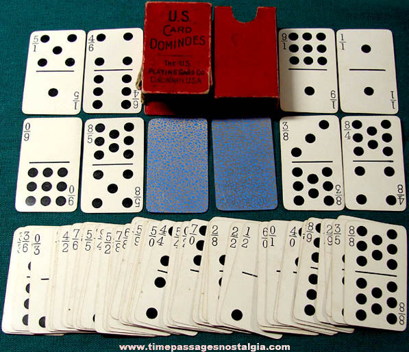 Complete Old Boxed Set of U.S. Playing Card Dominoes
