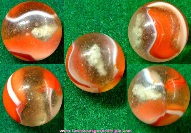 Unusual Old Machine Made Glass Game Marble