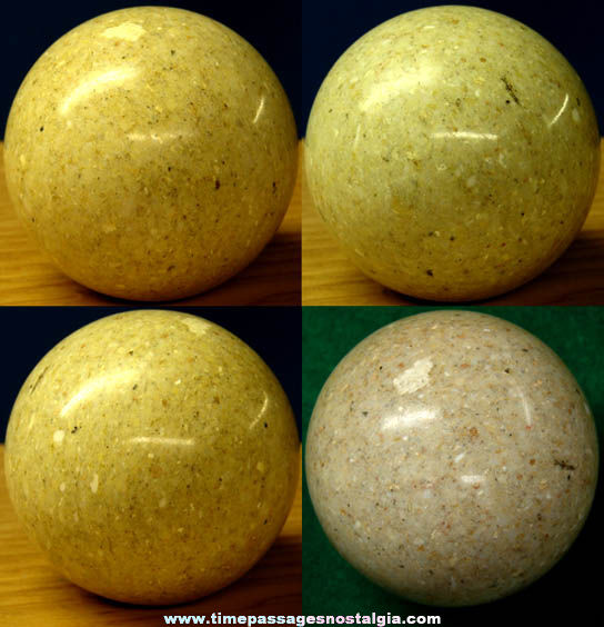 Old Polished Marble or Granite Stone Sphere Paper Weight