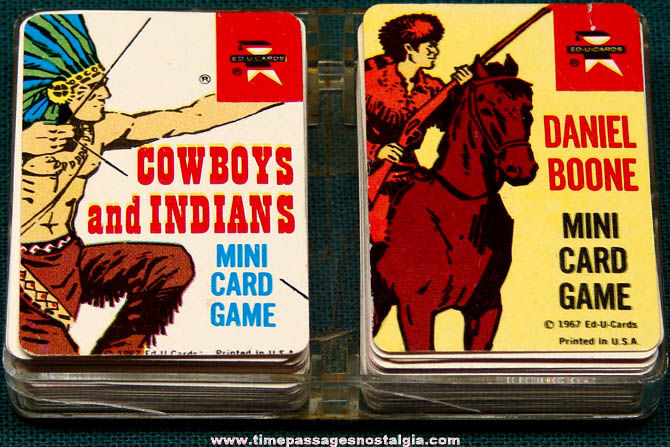 (2) Boxed 1967 Daniel Boone and Cowboys & Indians Miniature Card Games