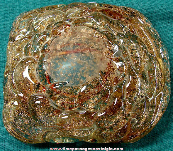 Large Colorful Old Art Glass Tray or Bowl