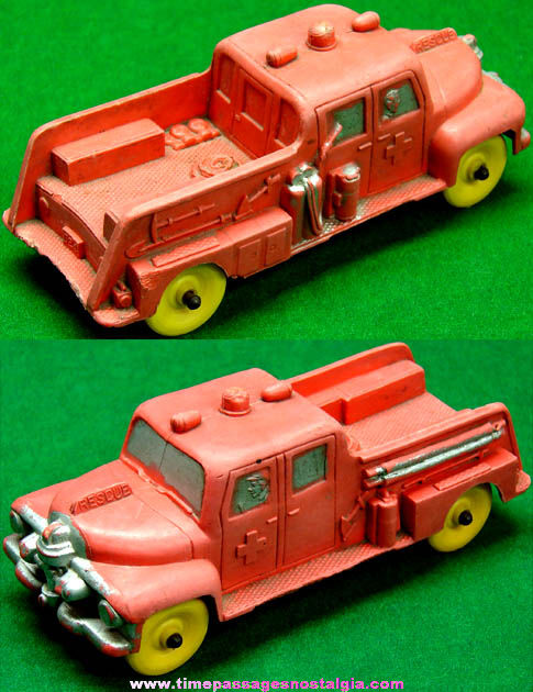 Old Auburn Rubber Toy Rescue Fire Truck