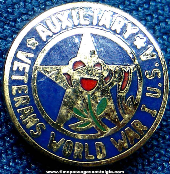 Old Enameled World War I American Veterans Auxiliary Pin