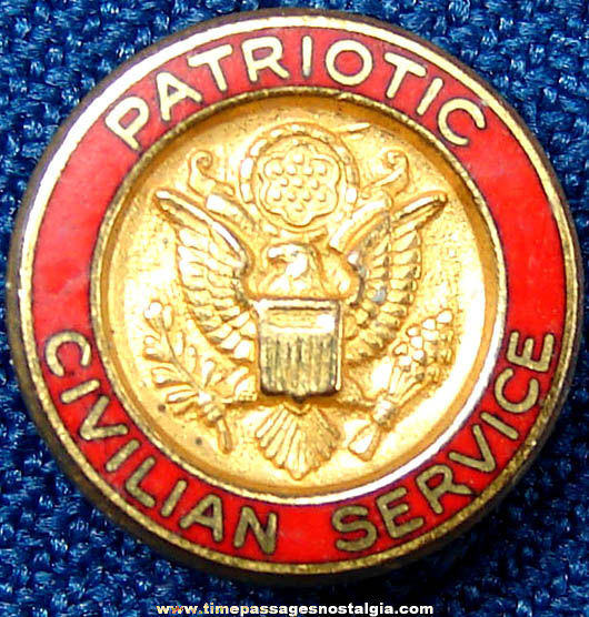 Old Enameled Patriotic Civilian Service Pin