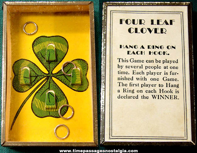 Colorful Old Four Leaf Clover Dexterity Palm Puzzle Game