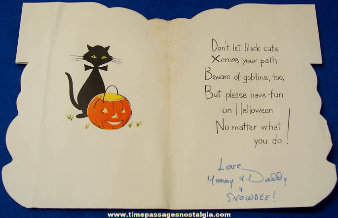 (3) Colorful 1969 Halloween Holiday Greeting Cards