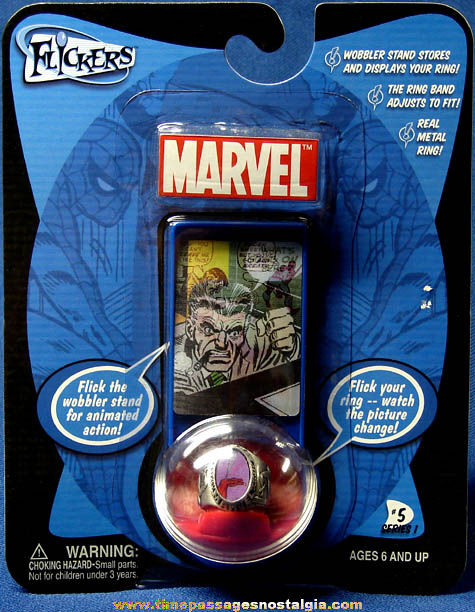 Unopened ©2004 Marvel Comics Spiderman Metal Flicker Toy Ring #5